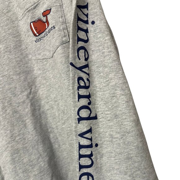 🐳 Vineyard Vines Gray Football-Themed Long Sleeve Tee - Picture 4 of 4